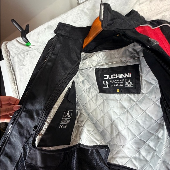 Duchinni Motorcycle Jacket Women’s Small Black Red CE Approved Class AA - Picture 9 of 16